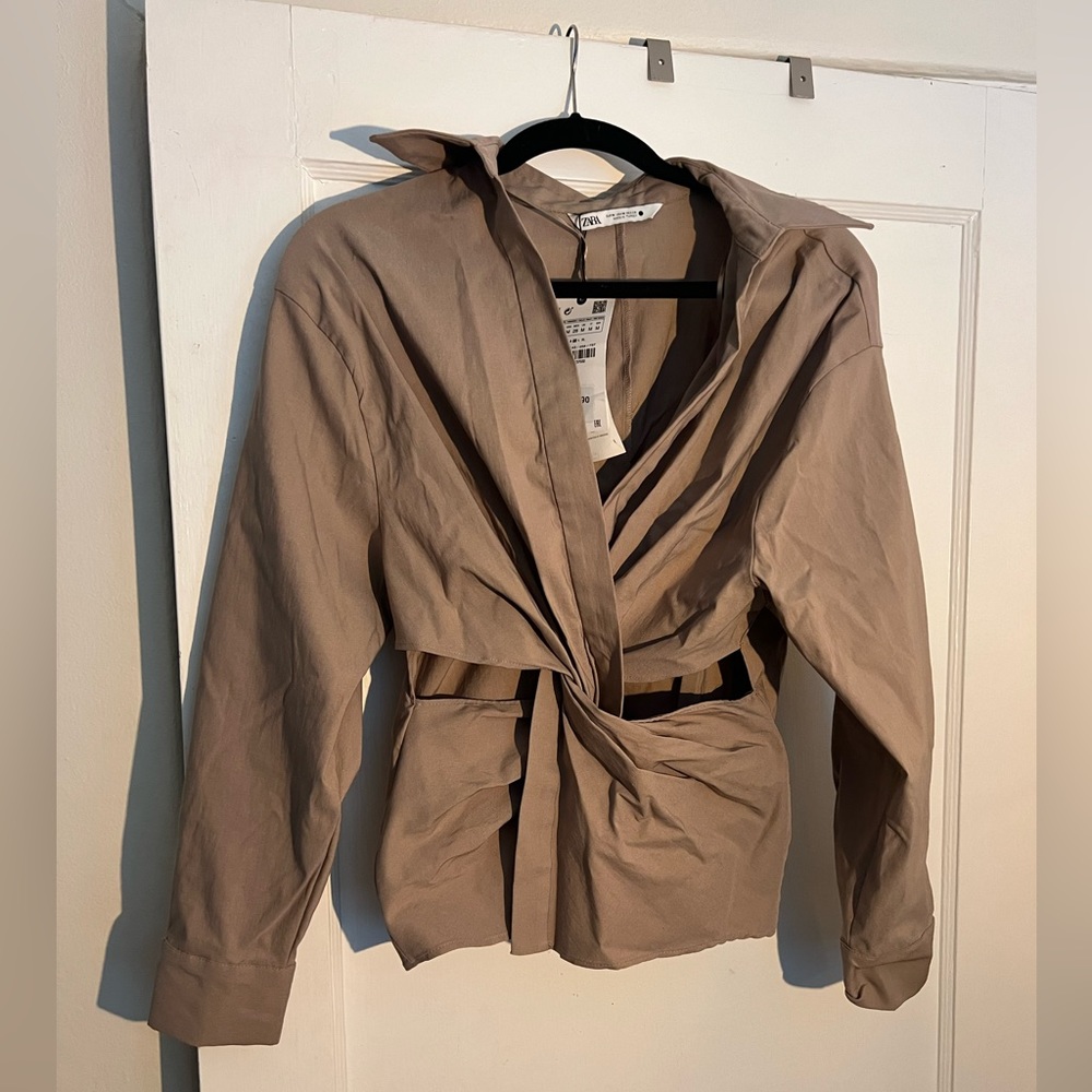 Brand New: Zara Tie Blouse, sz M